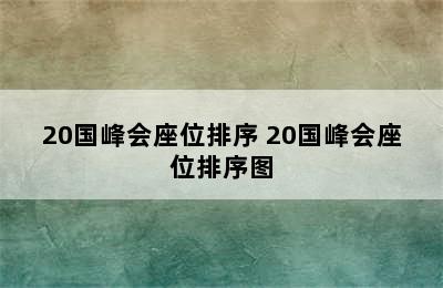 20国峰会座位排序 20国峰会座位排序图